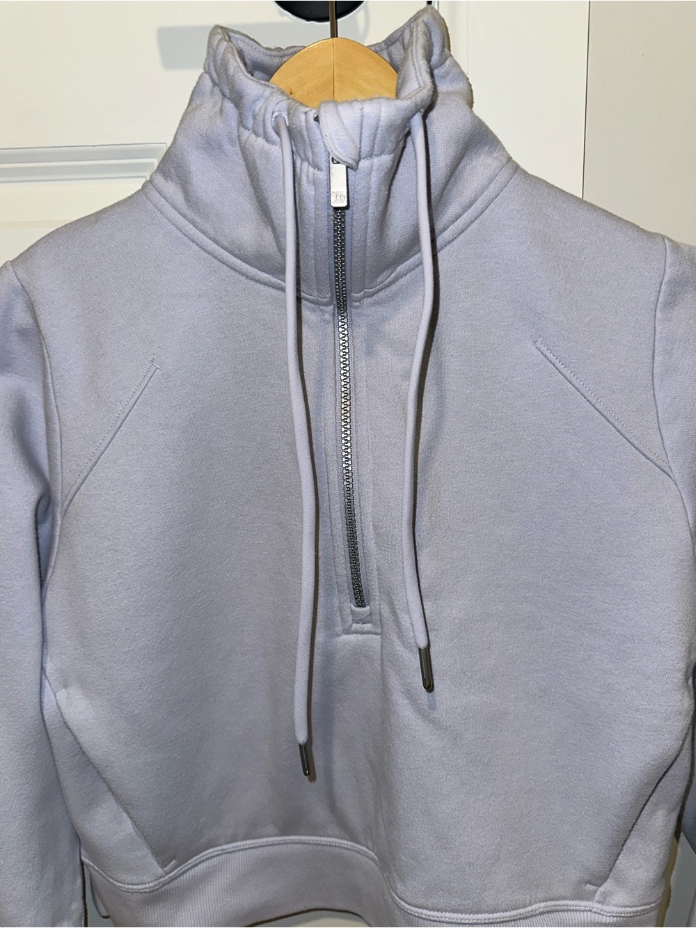 All In Motion Lavender Quarter-Zip Cropped Pullover Hoodie